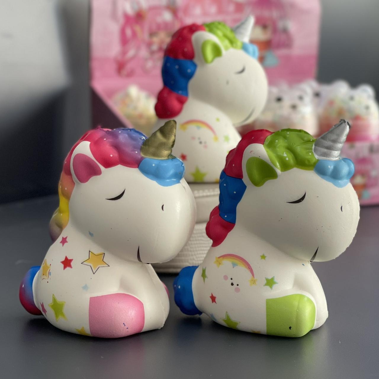 Сквіш "Єдиноріг райдужний", Игрушка - антистресс "Единорог"