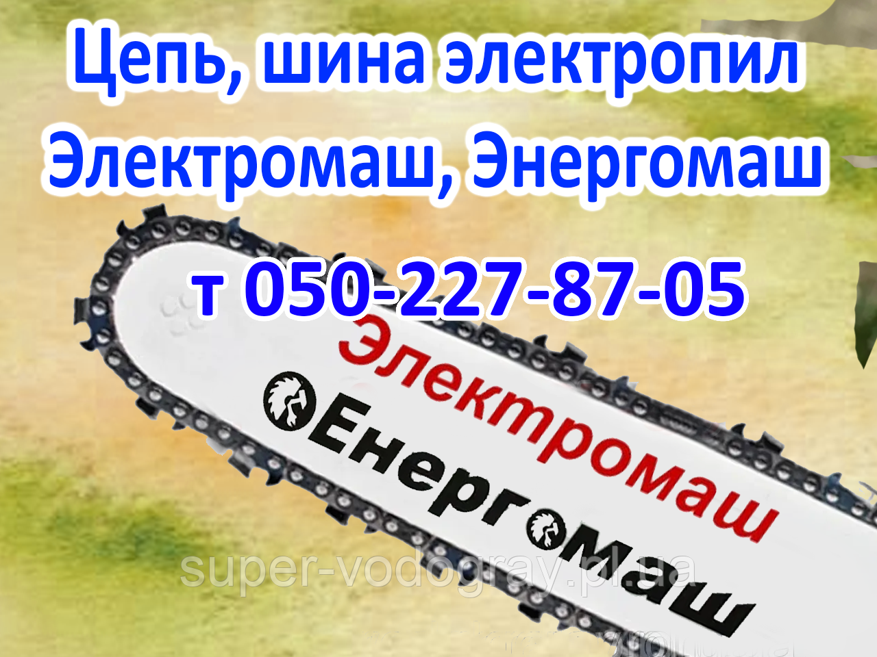 Ланцюг, шина для електропили Електромаш, Енергомаш, фото 1