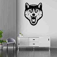 Виниловая интерьерная наклейка декор на стену и обои (стекло, мебель, зеркало, металл) "Волова волка (возможен