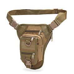 Сумка тактична на пояс AOKALI Outdoor A176 Sand унісекс 15*10*28 см туристична