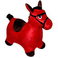 Прыгун детский резиновый Лошадка красная с накидкой ослик