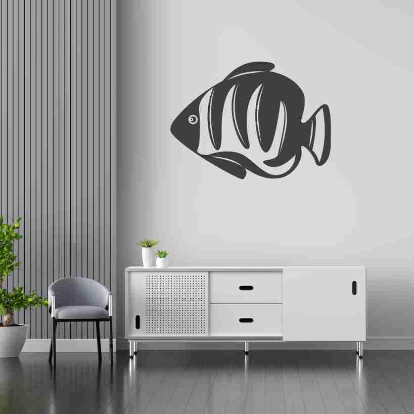 Вінілова інтер'єрна наклейка декор на стіну та шпалери (скло, меблі, дзеркало, метал) "Рибка (можливий будь-який колір плівки)" з