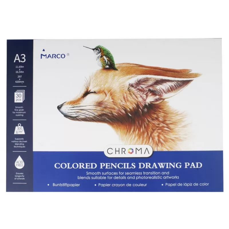 Альбом для малювання А3 30 аркушів 300 г/м2 Marco Chroma 1073-30CBP, 937161, фото 1