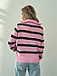 В'язаний светр із високим коміром на блискавці смугастий оверсайз (р. 42-46) 4KF2103, фото 9