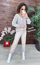 Стильний в'язаний костюм жіночий светр вязка коса та штани модні кольори Dnor5145, фото 3