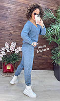 Стильний в'язаний костюм жіночий светр вязка коса та штани модні кольори Dnor5145, фото 4