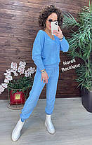 Стильний в'язаний костюм жіночий светр вязка коса та штани модні кольори Dnor5145, фото 5