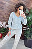 Стильний в'язаний костюм жіночий светр вязка коса та штани модні кольори Dnor5145, фото 8