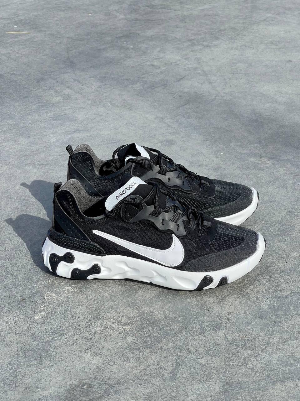 Женские кроссовки Nike React Element 87 Black (чёрные с белым) мягкие лёгкие спортивные кроссы L0638 топ - фото 10 - id-p1689806960