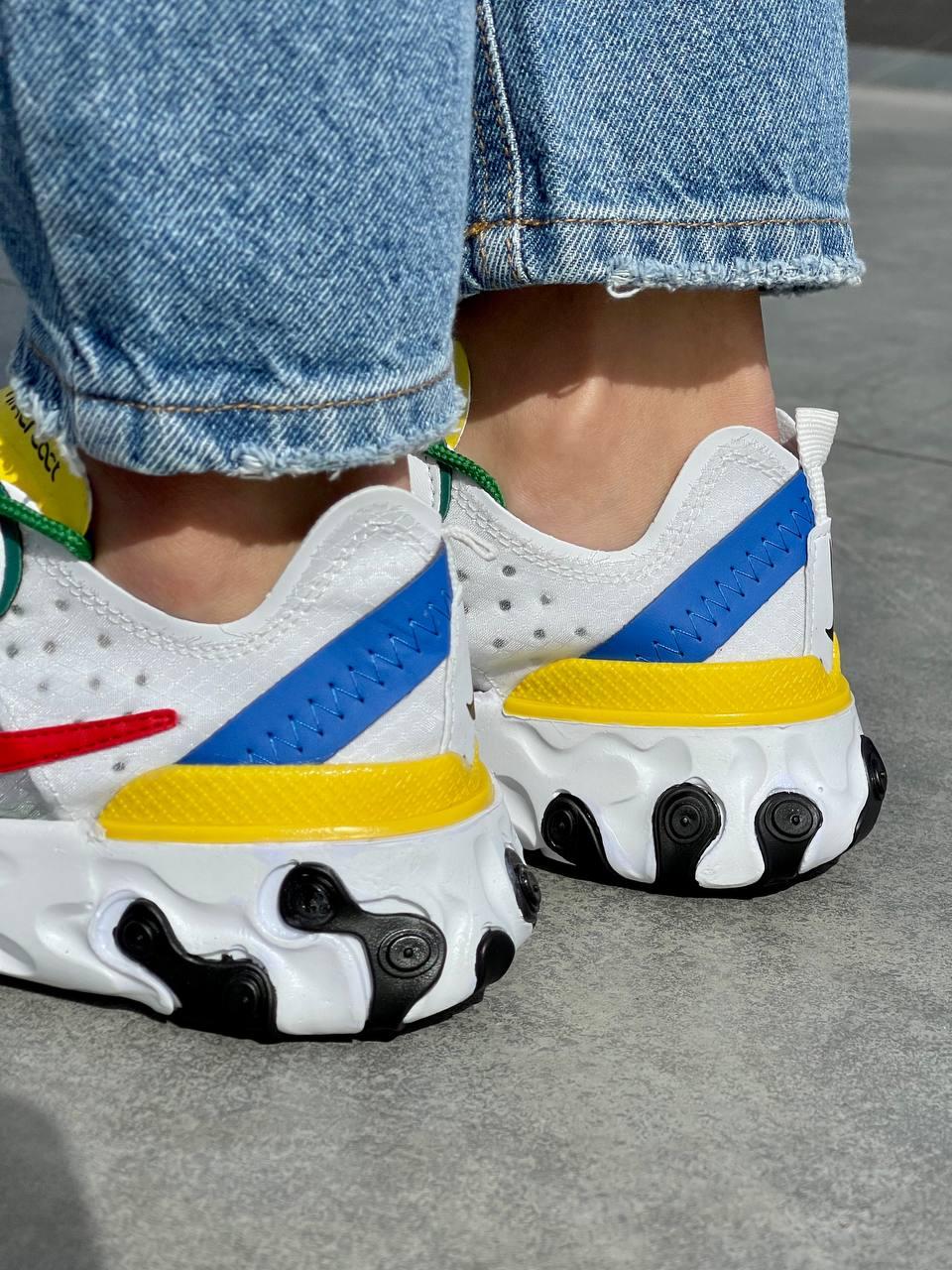 Женские кроссовки Nike React Element 87 Yellow Blue Red (разноцветные) лёгкие цветные спортивные кроссы L0643 - фото 6 - id-p1689806974