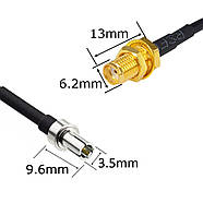 Подовжувач антени TS9 - SMA Female 5 метрів для 4G 3G GSM модему, кабель коаксіал RG 174, пігтейл, перехідник, фото 3