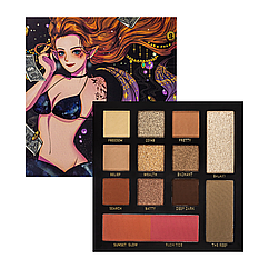 Тіні для повік Imagic Lorelei 13 Color Eyeshadow Palette з рум'янами та хайлайтером EY-334