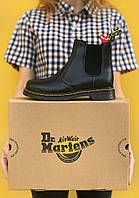 Жіночі черевики Dr.Martens Chelsea Black (чорні) короткі модні демісезонні челсі без застібок 2057 топ