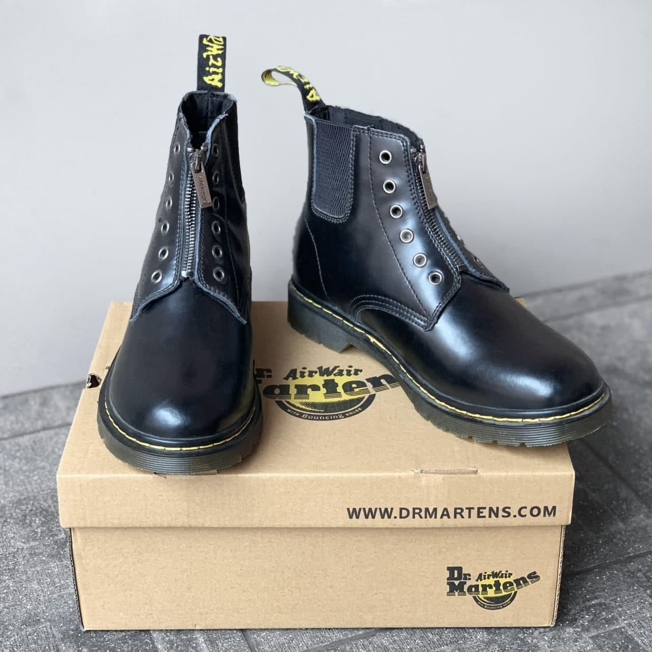 Женские ботинки Dr.Martens 101 GUSSET Black (чёрные) короткие модные демисезонные сапоги 2120 топ - фото 2 - id-p1689809511