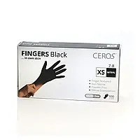 Нитриловые перчатки XS CEROS, черные, 100шт/уп