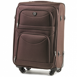 Валіза Wings 1706 тканинна Велика (L) на 4-х колесах Чорна