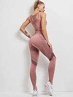 Женский спортивный костюм для фитнеса розовый размер M
