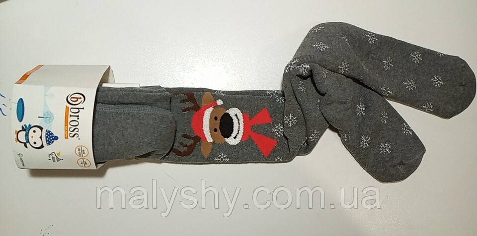 Колготки дитячі зимові махрові 122-128 ТМ "Bross" / 21352 / сірий, фото 1