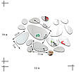 Наліпка на стіну дзеркальна акрил каміння срібло набір 18 штук декор на стіну 8363 /18, фото 5