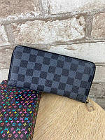 Мужской кошелек Louis Vuitton Луи Виттон Клатч брендовый из экокожи Удобный вместительный серый бумажник