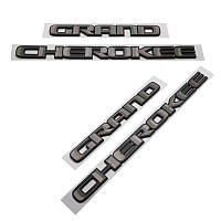 Эмблема логотип шильдик буквы GRAND CHEROKEE для Jeep серый с черным кантом
