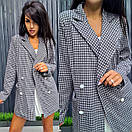 Молодіжний піджак у принт гусяча лапка приталений з ґудзиками (р. 42-48) 9KA1029, фото 2