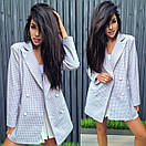 Молодіжний піджак у принт гусяча лапка приталений з ґудзиками (р. 42-48) 9KA1029, фото 3