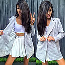 Молодіжний піджак у принт гусяча лапка приталений з ґудзиками (р. 42-48) 9KA1029, фото 4