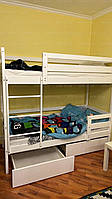 Двоярусне біле ліжко з шухлядами ШВИДКА ВІДПРАВКА