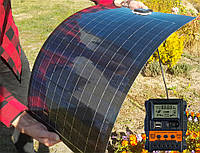 Сонячна панель гнучка, 20W 18V з PWM контролером USB-портів та заряду акумулятора на 12в.