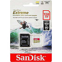 Карта памяти MicroSDXC 128GB UHS-I Class 10 SanDisk Extreme A2 R160/W90MB/s + SD-adapter