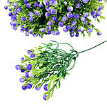 Гілка зелені добавки пластикові самшит із ягодою 10 шт. бузкова, фото 2