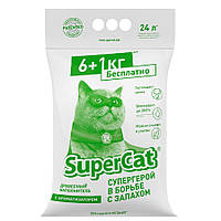 Наповнювач SuperCat З АРОМАТИЗАТОРОМ, деревний, 6+1 кг