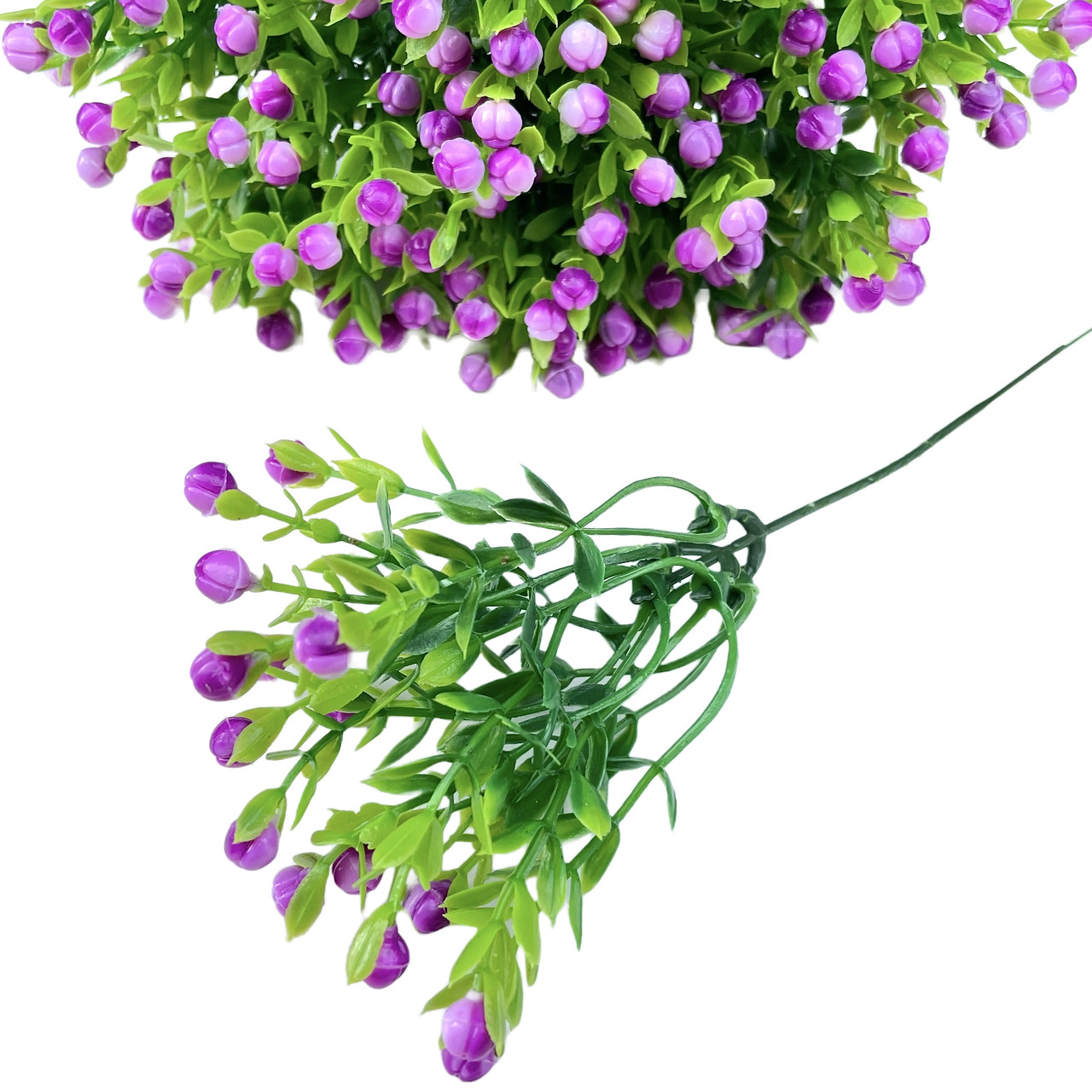 Гілка зелені добавки пластикові самшит із ягодою 10 шт. фіолетовий, фото 1