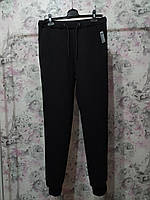 Спортивные мужские штаны теплые зимние черные джоггеры брюки трехнитка с начесом 46