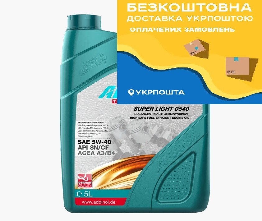 Моторна олива ADDINOL 5W40 SUPER LIGHT MV0540 5l