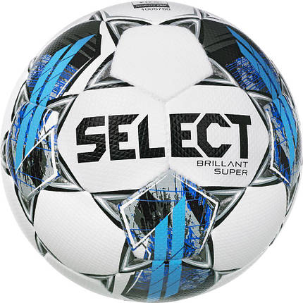 М'яч футбольний SELECT Brillant Super HS (FIFA Quality Pro) v22 (235) біло/сірий, 5, фото 1