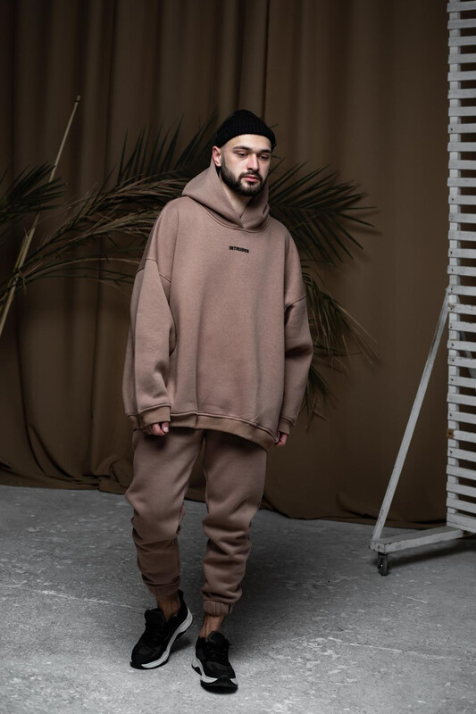 Худі Intruder BOWL на флісі з кишенями. Колір: мокко, фото 1