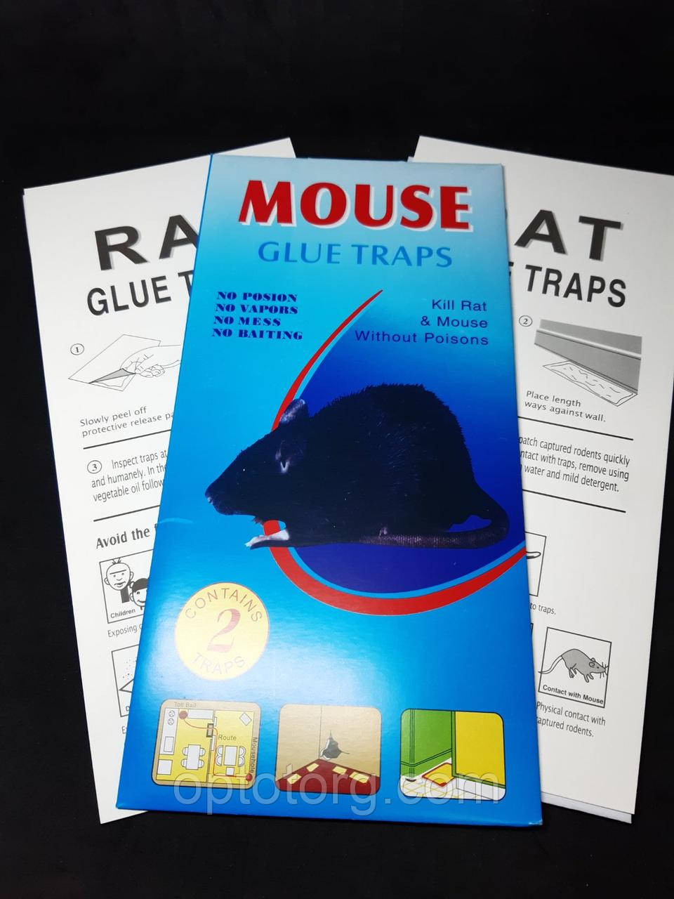 Клейова пастка Mouse від щурів та мишей 28*13 см 2шт велика