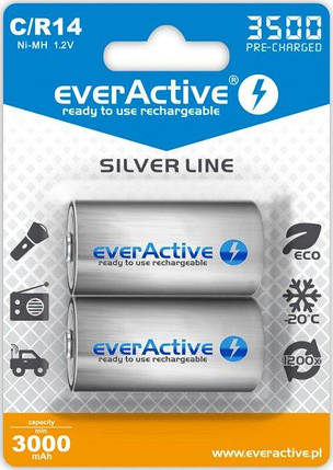 Аккумулятор everActive 2xEVHRL14-3500 C/R14 Ni-MH 5000mAh LSD, фото 1