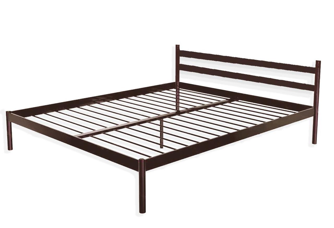 Ліжко полуторне металеве Метакам COMFORT-1 200x120 Коричневий, фото 1