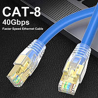 Сетевой кабель CAT 8, LAN кабель 40 Гбит/с, 3 метра