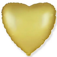 Шар Фольгированный Сердце 18" Сатин Золото 45 см Flexmetal (Испания)