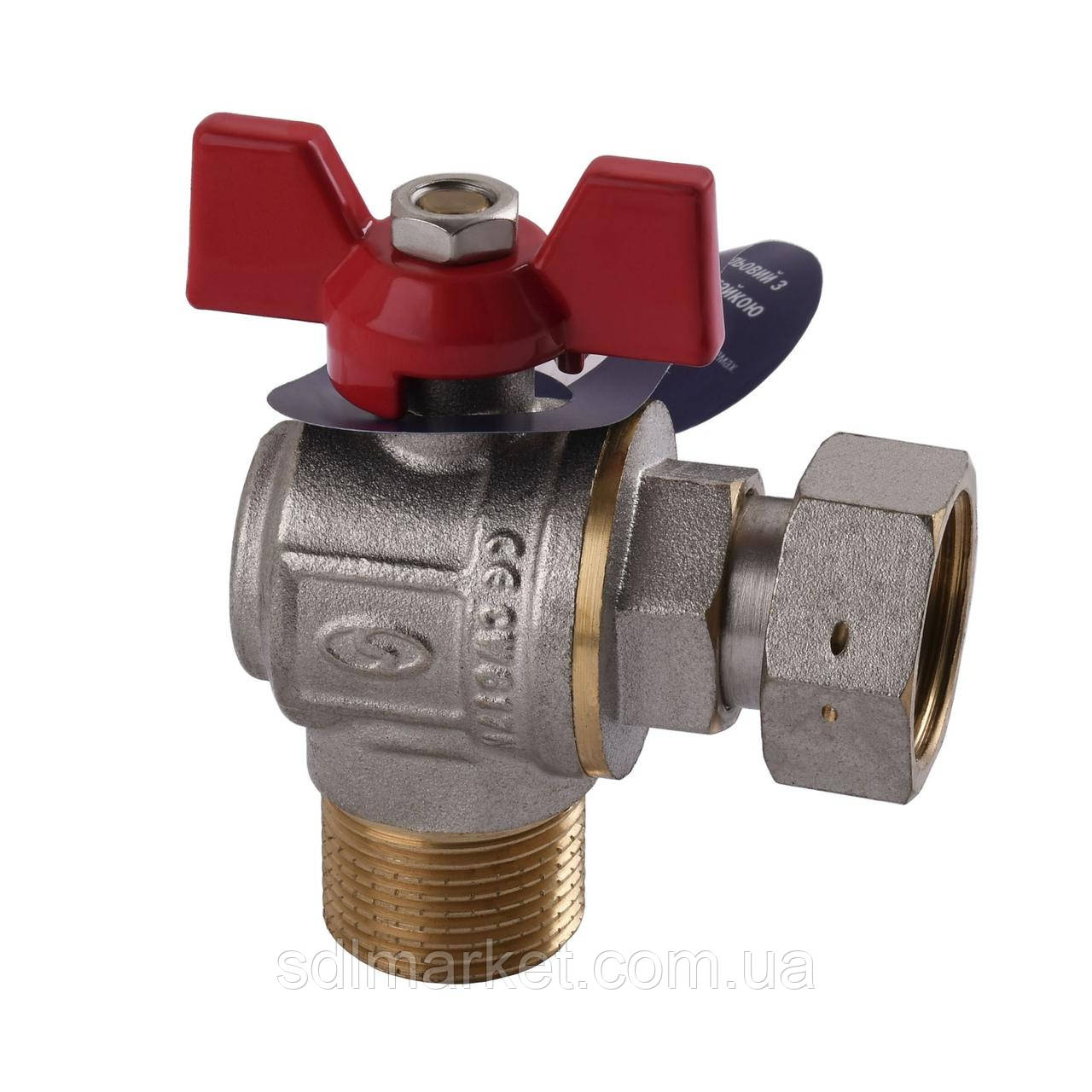 Кран кульовий кутовий з накидною гайкою SOLOMON 3/4" НВ PN40 160402