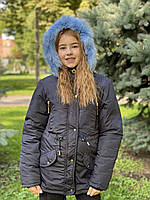 Зимова парка для дівчинки з опушкою р. 30-38