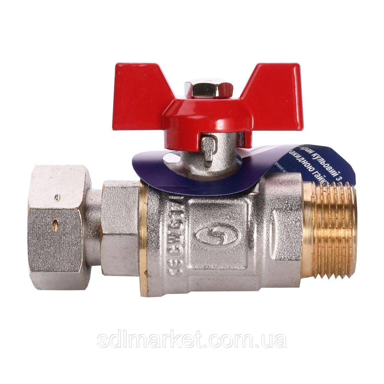 Кран кульковий прямий з накидною гайкою SOLOMON 3/4" НВ PN40 160406