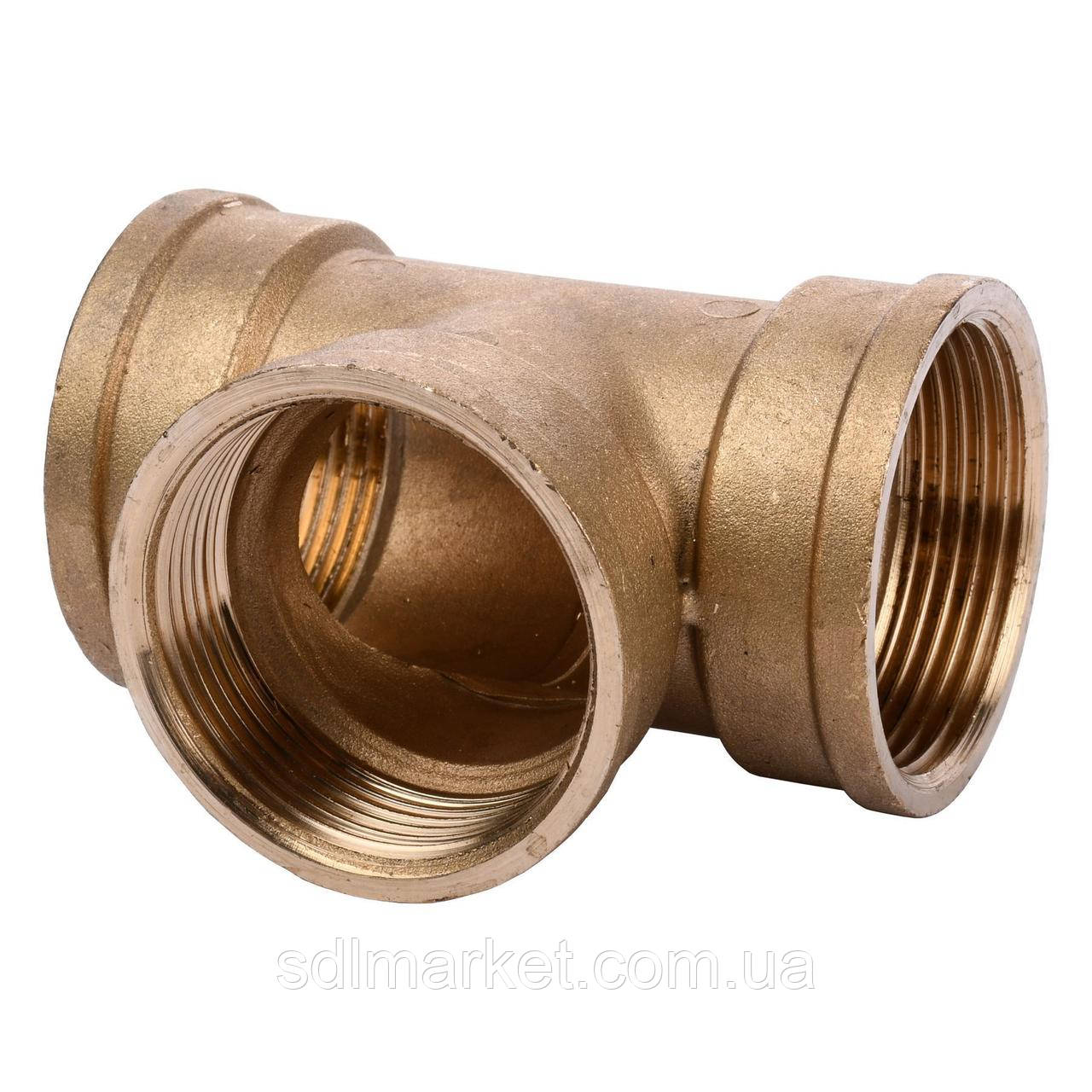 Тройник латунь 11/2 Внутрішня-Внутрішня А0207-1А