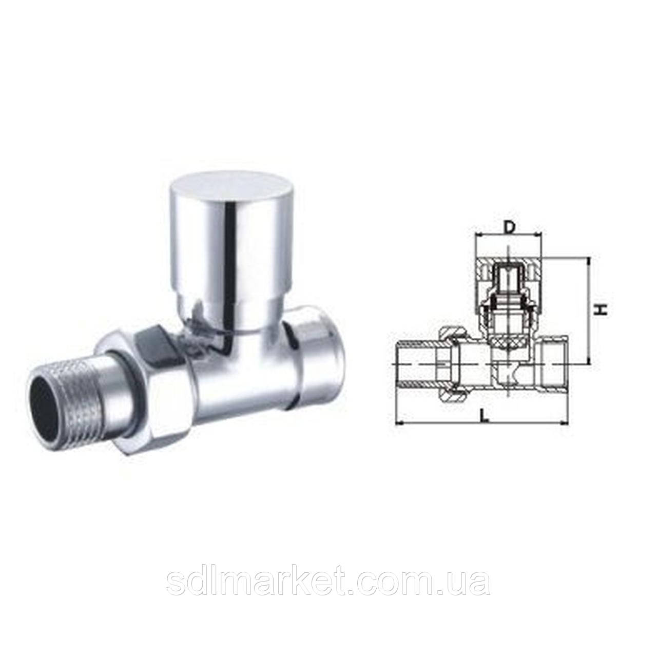 Кран вентильний прямо з американкою SOLOMON 3/4" CHROM 1864 п/ключ