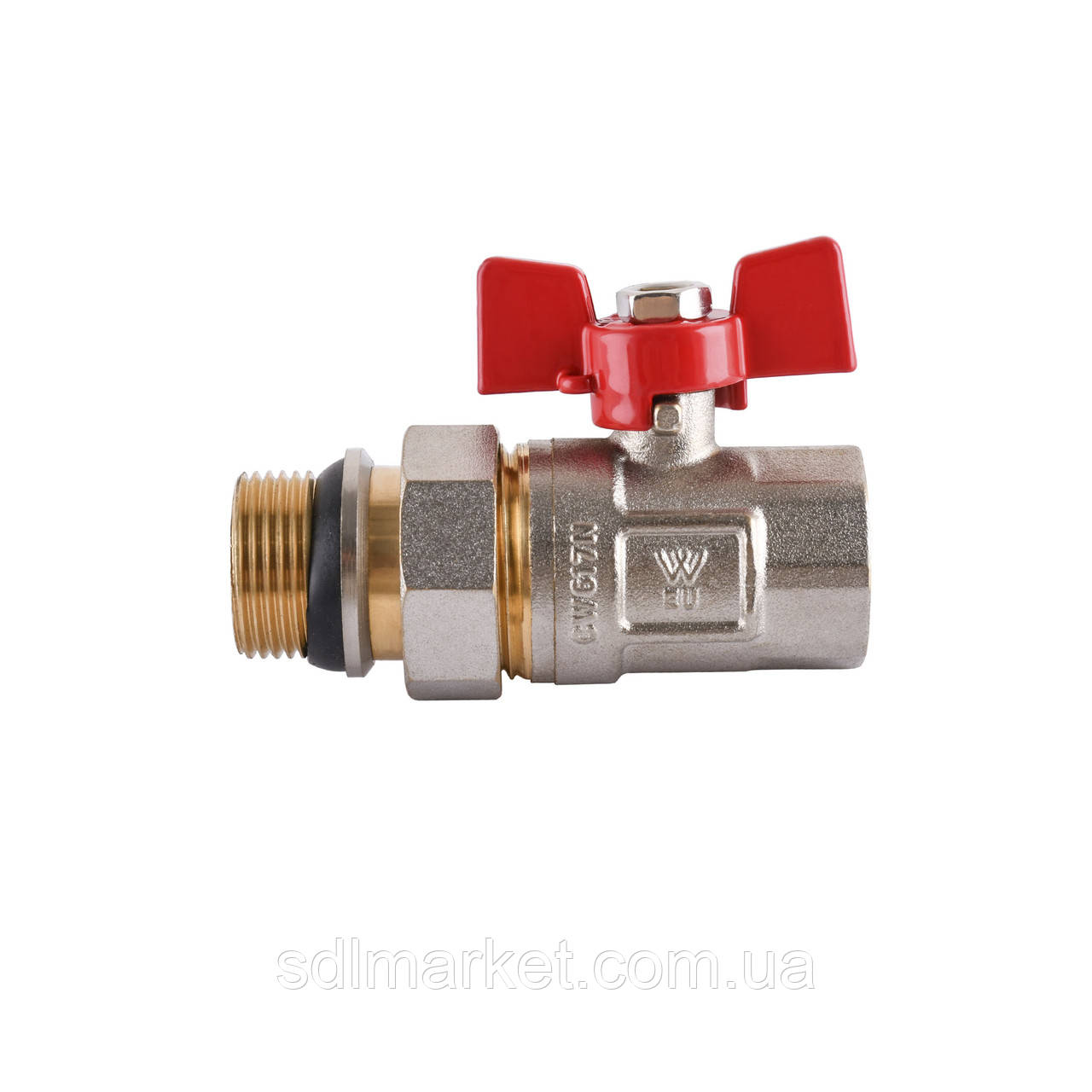 Кран кульковий прямо з американкою WATERVALVE Q003 3/4" NV-V343 3/4" BH
