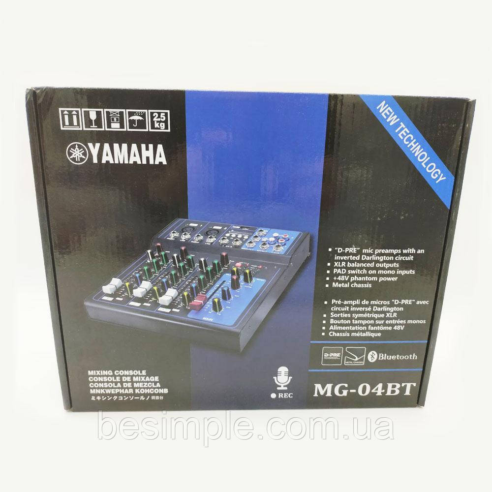 Аудиомикшер Mixer MG 04BT на два канала / Микшерный пульт с Bluetooth / Аудиомикшер - фото 10 - id-p1690010327